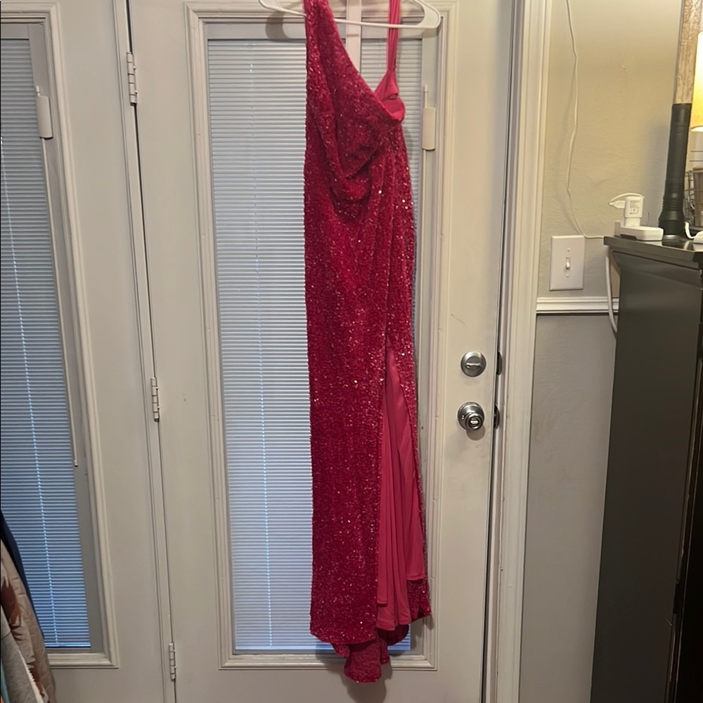 Elegant Pink Sequin Gown